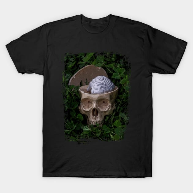 Use your brain-Skull on the grass-Humor T-Shirt by StabbedHeart